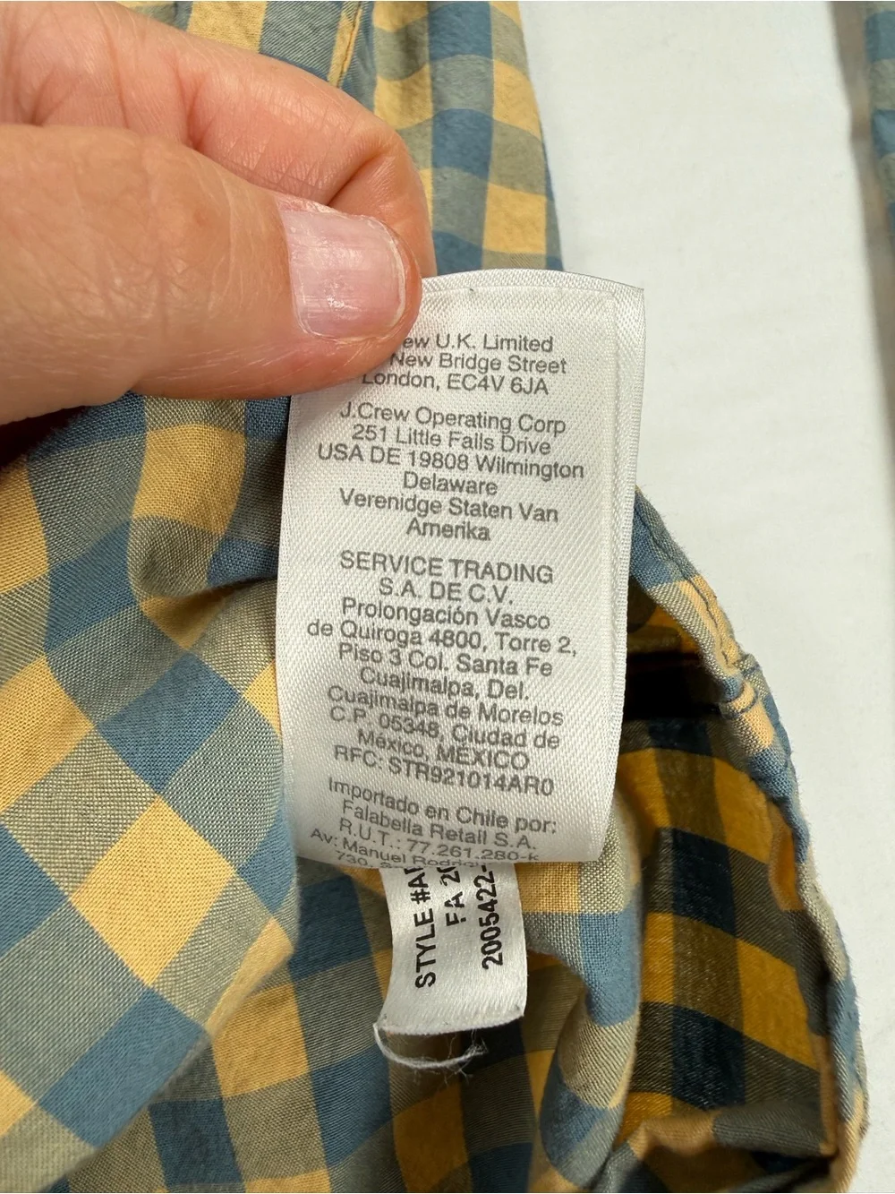 J. Crew Yellow and Blue Gingham Button-Down Shirt